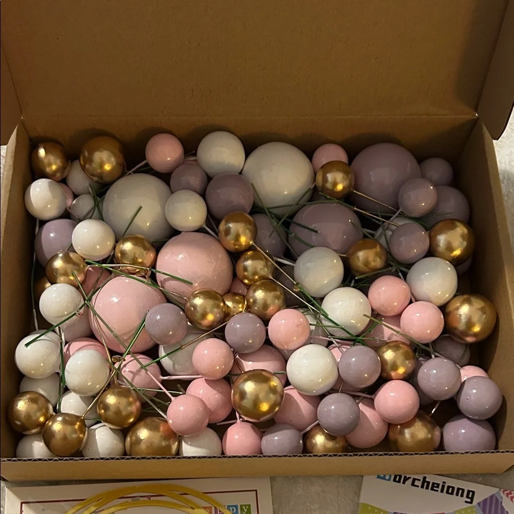 Set of 2 Birthday Balloon Decoration Set with Gold Accents